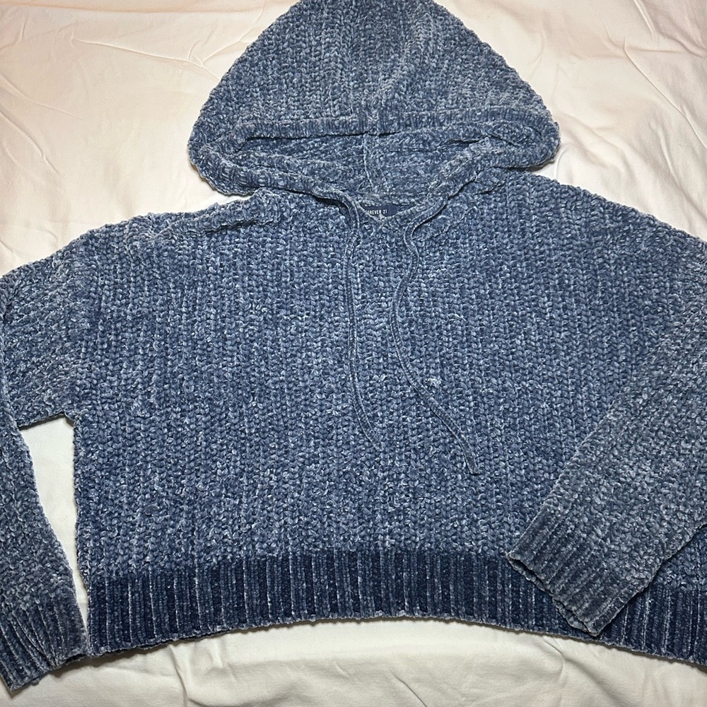 Forever 21 Soft & Cozy Blue Crop Sweater